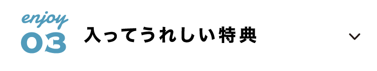 入ってうれしい特典